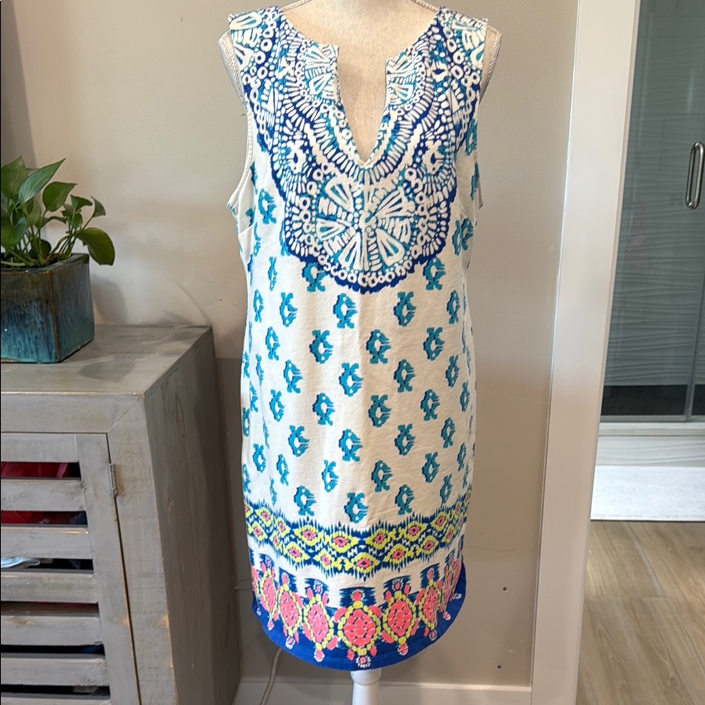 Lilly Pulitzer Sleeveless Dress - Blue Pink and White